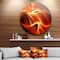 Designart - Orange 3d Abstract Fractal Waves' Contemporary Abstract Wall Art